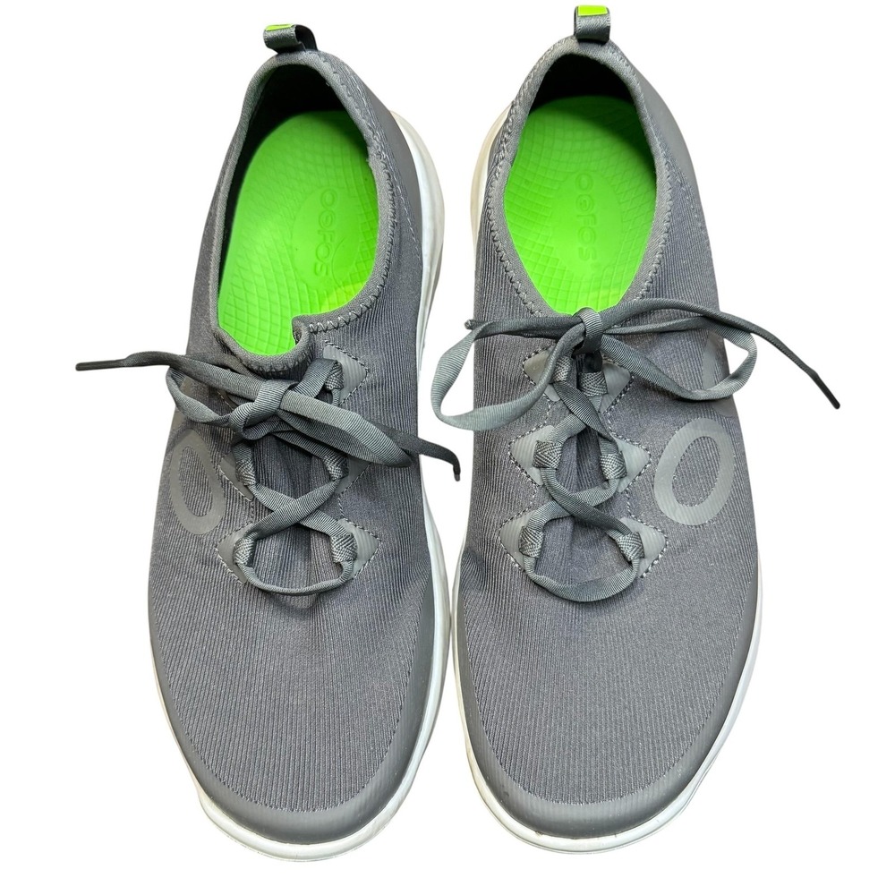 OOFOS Shoes Mens Size 10 Gray Fabric Walking Sneakers Comfort Low Top Casual